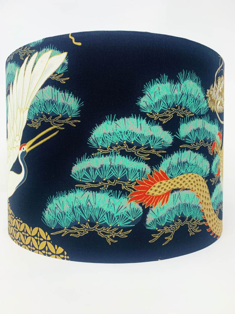 Japanese dragon lampshade, Oriental lamp shade, black gold Chinese ...